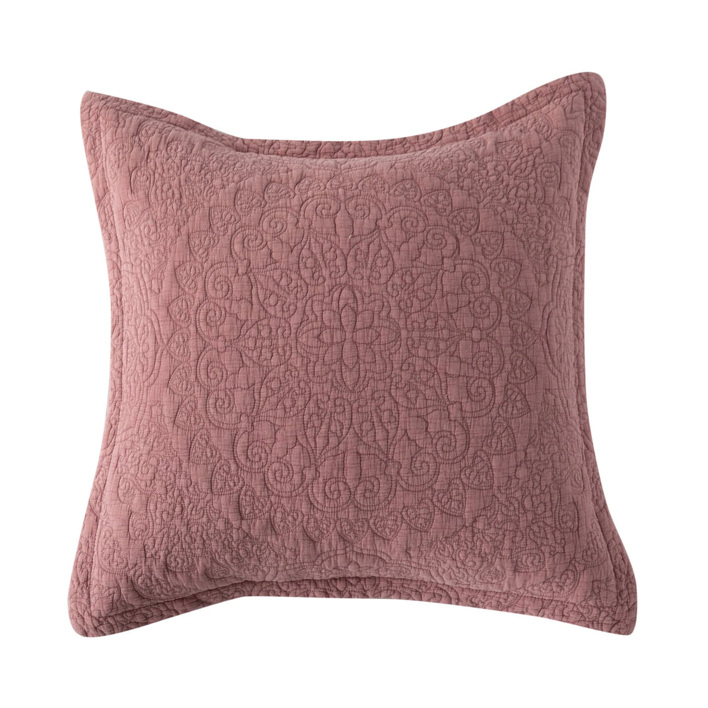 Stonewash Cotton Dark Pink Cushion With Pad