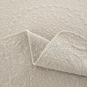 Stonewash Cotton Parchment Quilt 250 x 260 cm (Double or King Size)