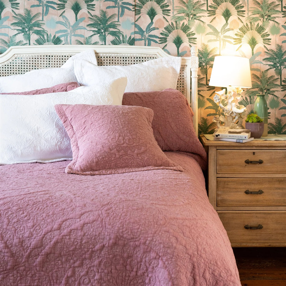 Stonewash Cotton Dark Pink Cushion With Pad