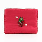 Strawberry Pink Velvet Beaded Purse/Pouch
