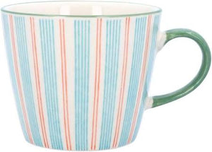 Blue Stripe Stoneware Mug