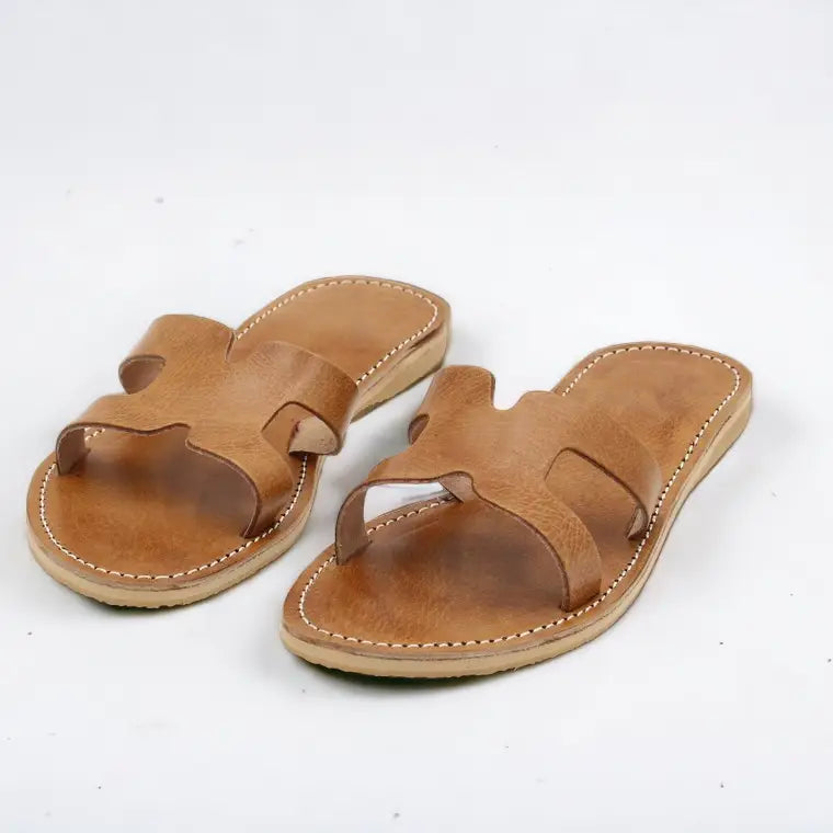 Leather Sandals - Tan