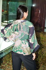Crane Kimono - Emerald