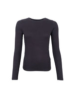 Tea Long-Sleeved Ribbed Top - Black