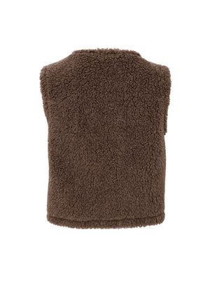 Teddy Faux Sheepskin Gilet - Mocca
