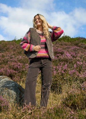 Teddy Faux Sheepskin Gilet - Mocca