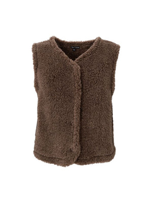 Teddy Faux Sheepskin Gilet - Mocca