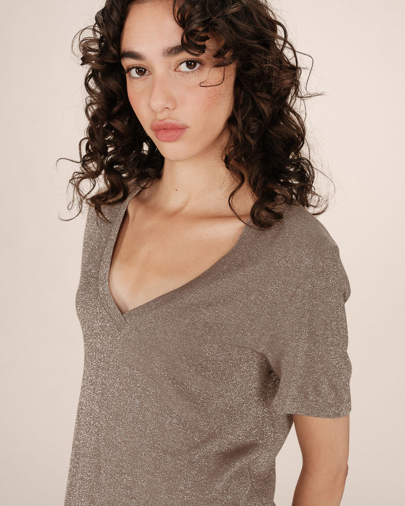 Stardust Top  - Greige