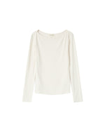 Stanley Long Sleeve Boat Neck T Shirt - Ivoire