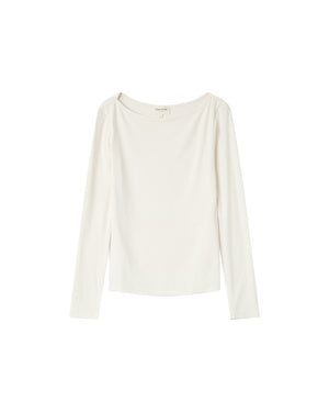 Stanley Long Sleeve Boat Neck T Shirt - Ivoire