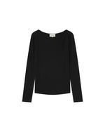 Stanley Long Sleeve Boat Neck T Shirt - Noir