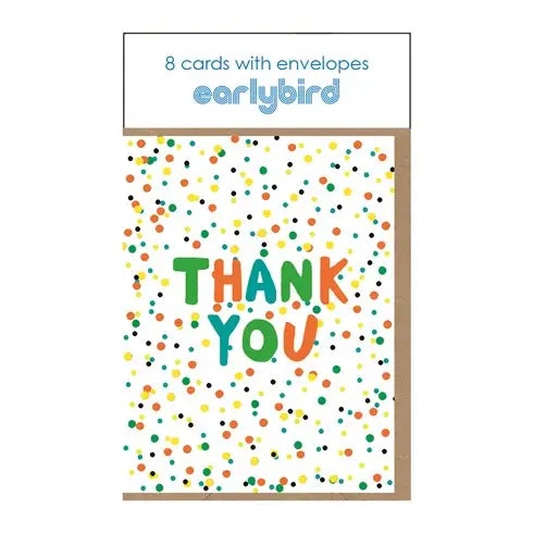 Multi Dot Thank You Card Pack (8)