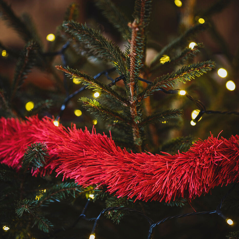 Recycled Paper Tinsel Garland - Red