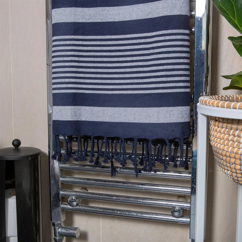 Turkish Hamman Towel - Navy Stripe