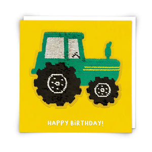 Tractor Sequin Greetings Card