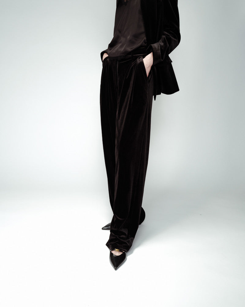 Tiger Velvet Trousers - Black