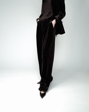 Tiger Velvet Trousers - Black