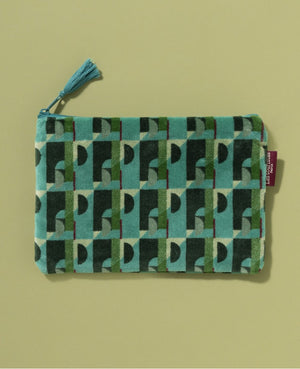 Large Flat Zip Organic Cotton Pouch - Graciosa Biscay (Avil 101)