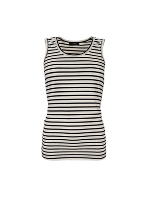 Kassi Stripe Tank Top - Black and Cream