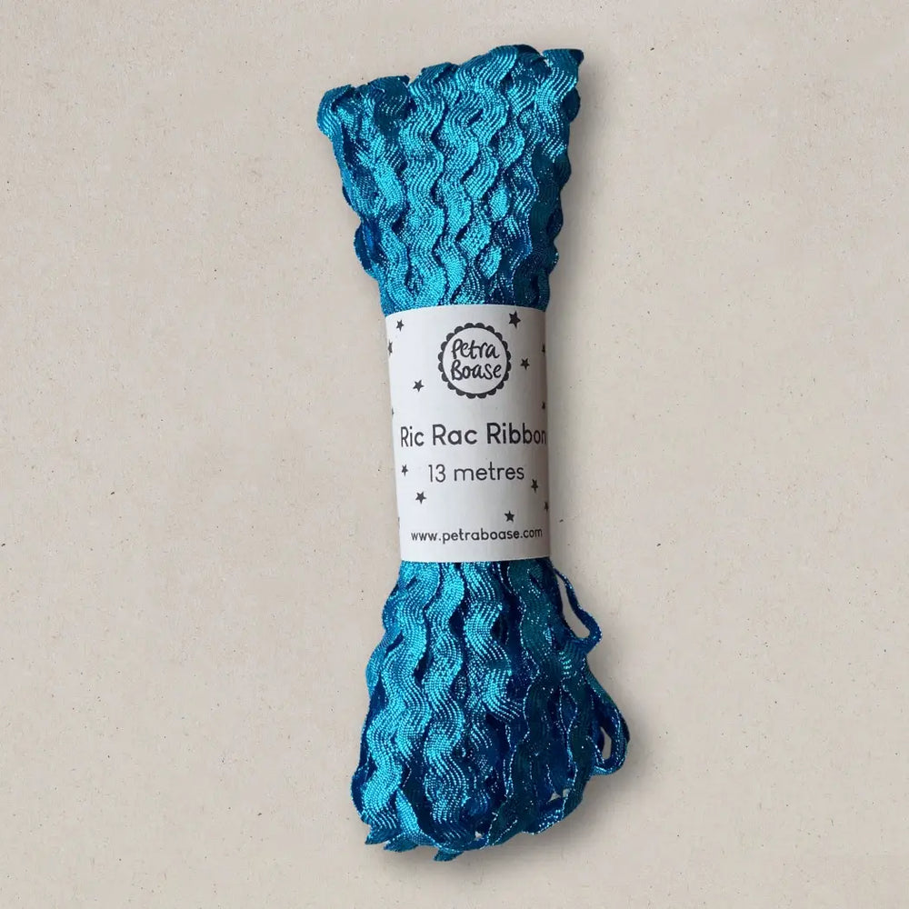 Metallic Ric Rac Ribbon 13m - Turquoise