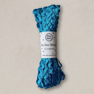 Metallic Ric Rac Ribbon 13m - Turquoise