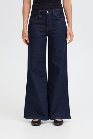 Twiggy Wide Leg Jeans - Dark Blue
