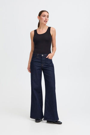 Twiggy Wide Leg Jeans - Dark Blue