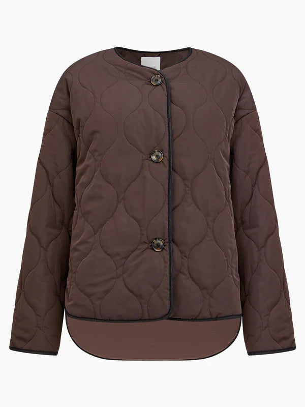 Utility Diamond Quilted Parka Coat - Cocoa
