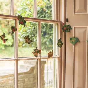 Holly and Ivy Hand-Printed Paper Garland