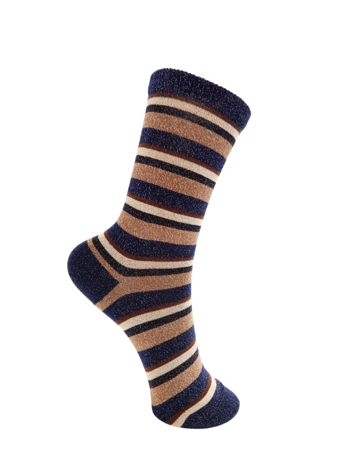Brandi Stripe Sock - Navy