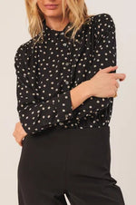 Bea Polka Dot Shirt - Negro