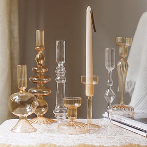 Vintage Style Glass Candlestick