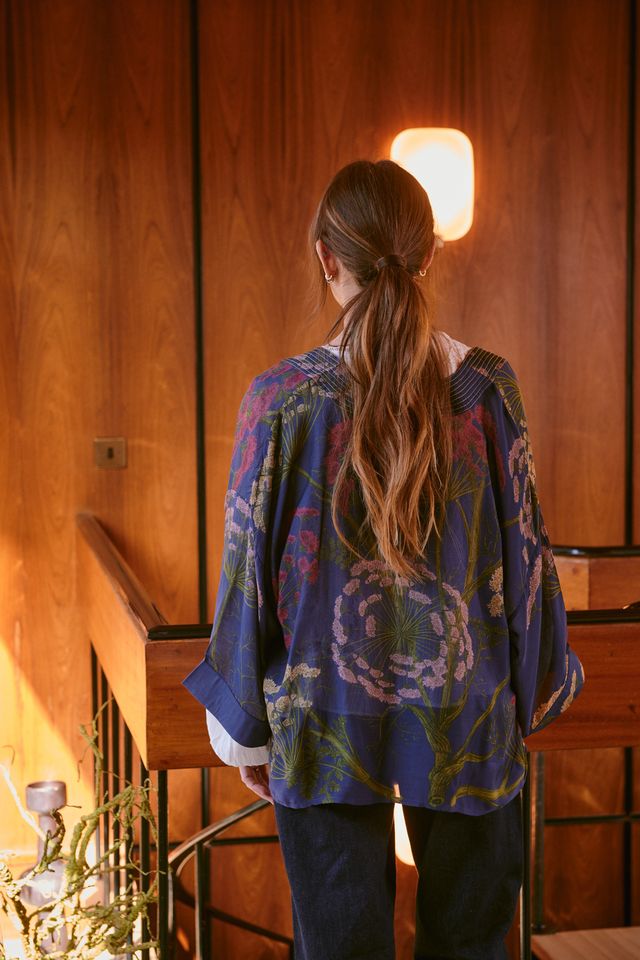 Parsley Seed Kimono in Navy