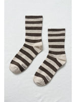 Wally Socks: Wide / Brown Stripe