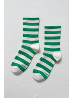 Wally Socks: Wide / Green Stripe