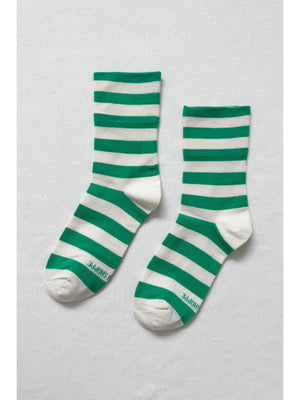Wally Socks: Wide / Green Stripe