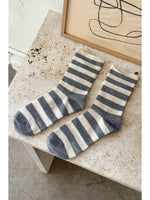 Wally Socks: Wide / Grey Stripe
