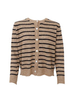 Dell Striped Knitted Cardigan - Taupe