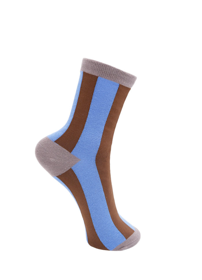 Yesenia Sock - Blue/Brown