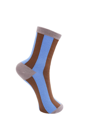 Yesenia Sock - Blue/Brown