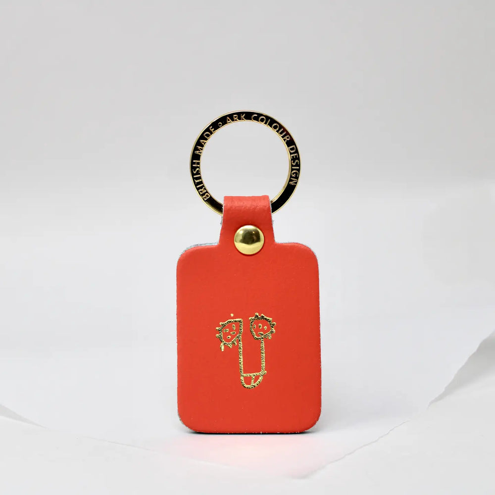 Embossed Leather Willie Key Ring