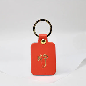 Embossed Leather Willie Key Ring