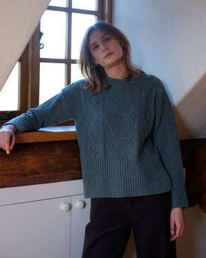 Elle Boxy Jumper - Caspian