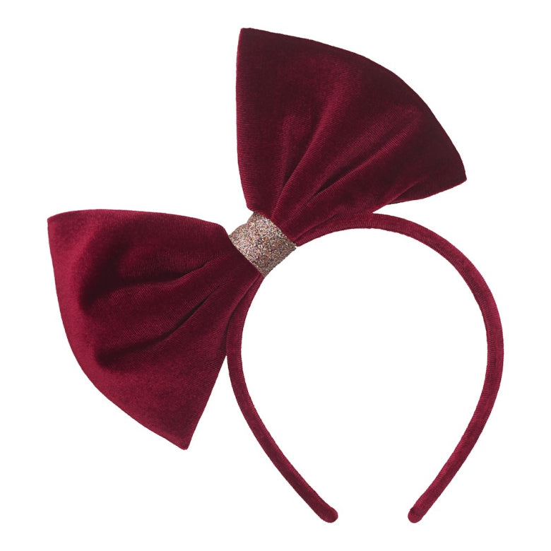 Giant Velvet Christmas Bow Alice Band