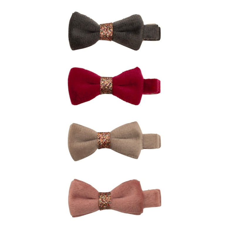 Velvet Christmas Bow Clips