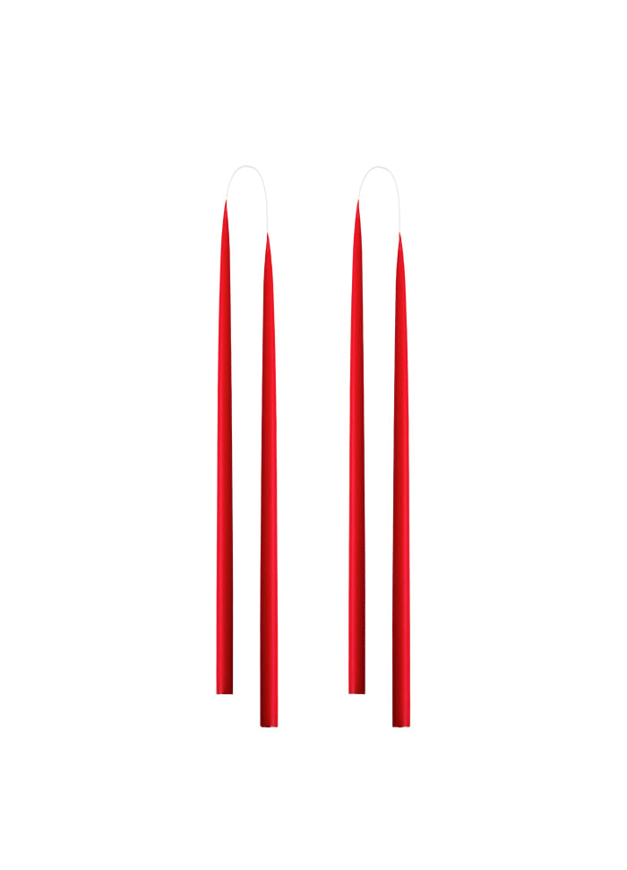 Hand Dipped and Dyed Slim Candles  1.3 cm H= 28 cm (Pair)