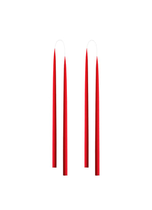 Hand Dipped and Dyed Slim Candles  1.3 cm H= 28 cm (Pair)