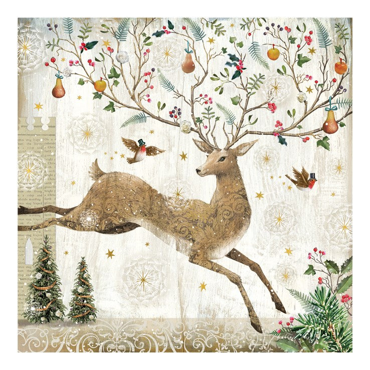 Ornate Antlers Charity Christmas Cards - Pack of 6