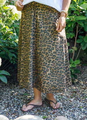 Abbie Leopard Print Cotton Skirt.