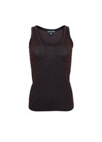 Faye Lurex Strap Top - Black Coffee